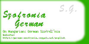 szofronia german business card